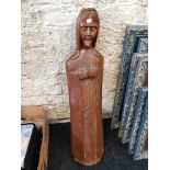 ANTIQUE 2 FT 9'' CARVED RELIGIOUS FIGURE