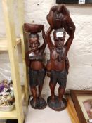2 CARVED AFRICAN FIGURES
