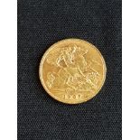 22 CARAT GOLD HALF SOVEREIGN EDWARD VII 1907