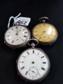 3 SILVER ANTIQUE POCKET WATCHES