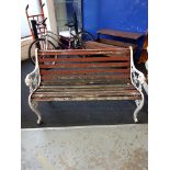 CAST IRON BENCH WITH LION HEAD ARMS