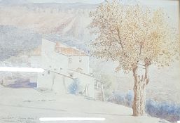 ANTIQUE FRENCH WATERCOLOUR PAINTING, ALPES, SIGNED AND DATED 1901