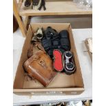 BOX OF BINOCULARS TO INCLUDE DOLLAND, AND PEARL GRIP OPERA GLASSES