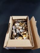 BOX OF CUFFLINKS, EARRINGS AND BADGES