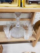 CRYSTAL DECANTER AND 12 GLASSES
