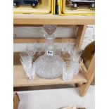 CRYSTAL DECANTER AND 12 GLASSES