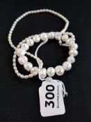 PEARL NECKLACE AND BRACELET