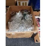 BOX LOT OF GLASSWARE AND CRYSTAL