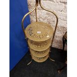 VICTORIAN BRASS 3 TIER STAND