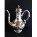 SOLID SILVER COFFEE POT 716 GRAMS- CONTINENTAL SILVER