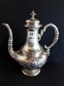 SOLID SILVER COFFEE POT 716 GRAMS- CONTINENTAL SILVER