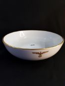 NYMPHENBERG PORCELAIN LARGE SERVING BOWL FROM ADOLF HITLERS PERSONAL FORMAL TABLEWARE AT THE