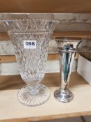 EPNS AND CUT GLASS VASE