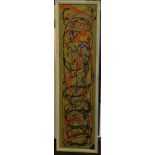 LARGE VINTAGE JACKSON POLLOCK STYLE PAINTING 84'X24'