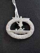 THIRD REICH UBOAT BADGE MARKED F.O F.ORTH