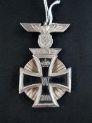 THIRD REICH IRON CROSS 1ST CLASS WW1 AND 1936 COMBO CLASP