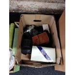 BOX OF CAMERA ACCESSORIES