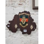 CARVED MAP OF ULSTER TO ULSTER DEFENCE REGIMENT 11TH (CRAIGAVON) BATTALION