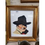 OIL PAINTING JOHN WAYNE TRUE GRIT BY WALKER