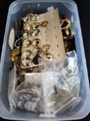BOX OF MILIATRY AND OTHER BADGES AND BUTTONS