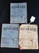 3 OLD RATION BOOKS