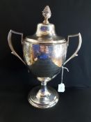 GEORGE IV IRISH SILVER TWO HANDLED TROPHY/CUP - DUBLIN 1825 BY JAMES LE BAS 37OZ/1150 GRAMS