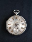 SILVER FUSEE POCKET WATCH WITH GOLD NUMERALS BY JOHN FORREST (CHRONOMETER TO THE ADMIRALTY)