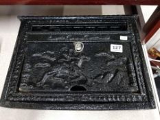 HEAVY CAST IRON LETTER BOX WITH KEY