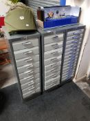 3 MULTI DRAWER INDUSTRIAL FILING CABINETS