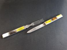 GEORGIAN OFFICERS MILITARY CAMPAIGN KNIFE AND FORK SET