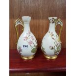 PAIR OF ANTIQUE WORCESTER EWERS