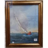 OIL ON BOARD SAILING H.MCCOUBREY