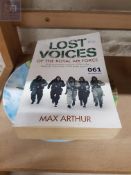 BOOK ROYAL AIR FORCE LOST VOICES AND 2 2ND WORLD WAR PLATES , STIRLING AND TEMPEST SPITFIRE