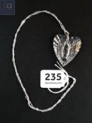SILVER CRYSTAL HEART/ANGEL WING PENDANT