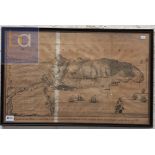 ANTIQUE FRAMED MAP OF GIBRALTAR