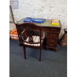 TWIN PEDESTAL DESK AND CHAIR