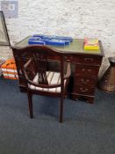 TWIN PEDESTAL DESK AND CHAIR