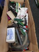 LARGE BOX LOT OF MODEL RAILWAY ACCESSORIES AND SPARES