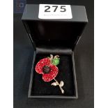 RED CRYSTAL POPPY BROOCH