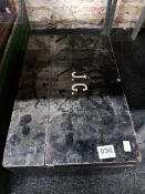 OLD WOODEN TOOL BOX AND CONTENTS