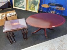 NEST OF TABLES AND OVAL COFFEE TABLE
