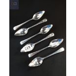 SET OF 6 ANTIQUE GRAPEFRUIT SPOONS BIRMINGHAM 1938 127G