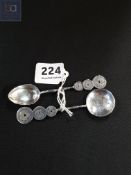 2 X SILVER CHINESE SPOONS STAMPED
