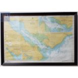 LARGE FRAMED MAP OF CARLINGFORD LOUGH