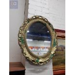 GOLD GUILDED ORAL WALL MIRROR