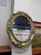GOLD GUILDED ORAL WALL MIRROR