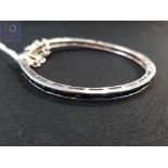 SILVER AND SAPPHIRE BANGLE