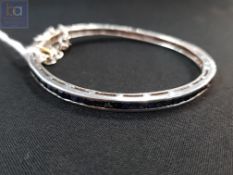 SILVER AND SAPPHIRE BANGLE