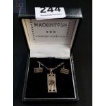 MACKINTOSH NECKLACE AND EARRINGS SILVER