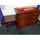 RETRO CHEST OF DRAWERS AND SMALL DROP LEAF TABLE